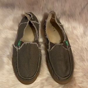 Sanuk Womens brown slip on shoes sz 7